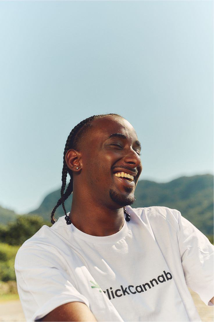 Smiling person outside