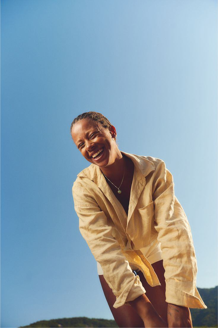 Smiling person outdoors