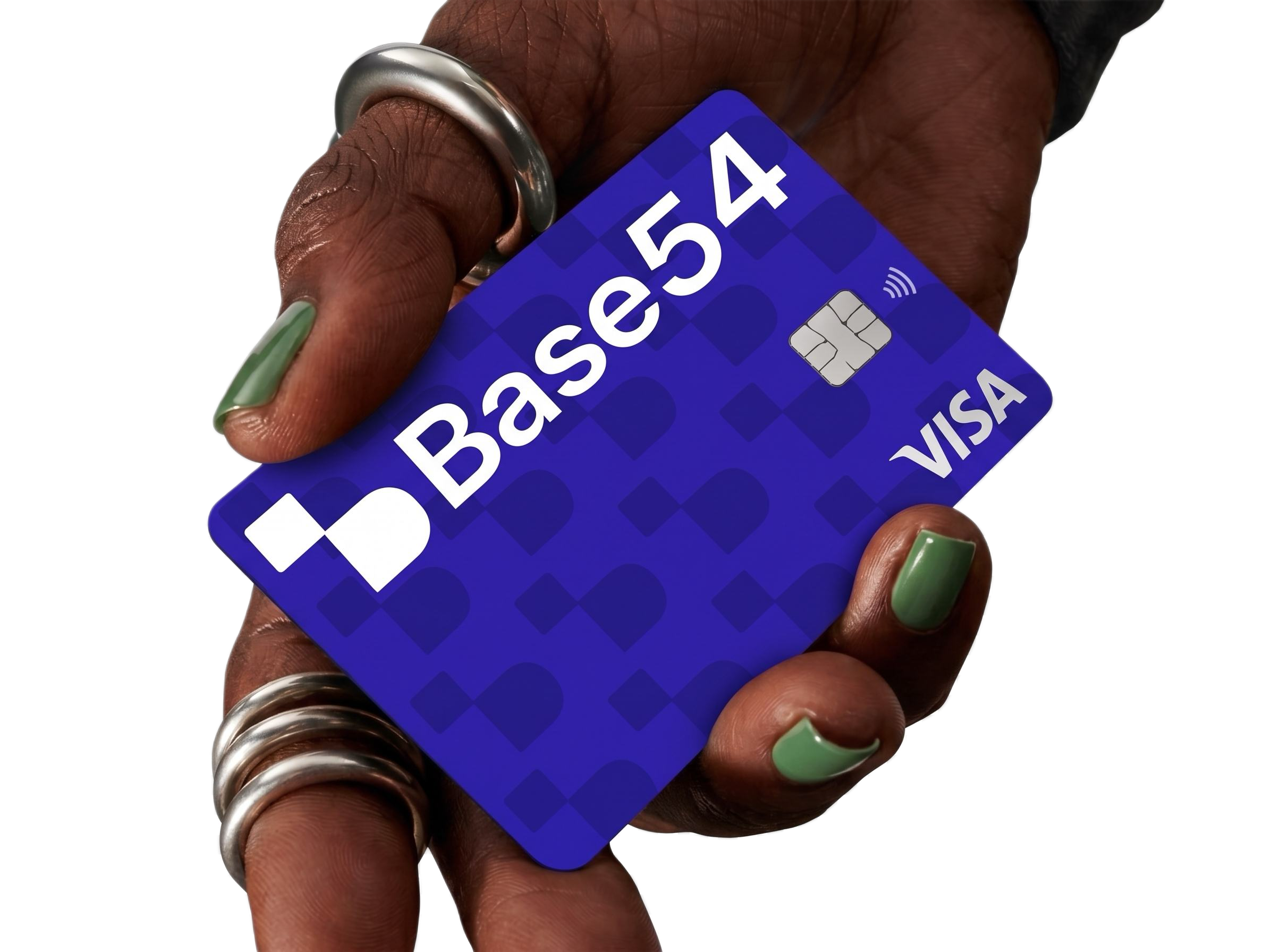 Base54 card held in hand